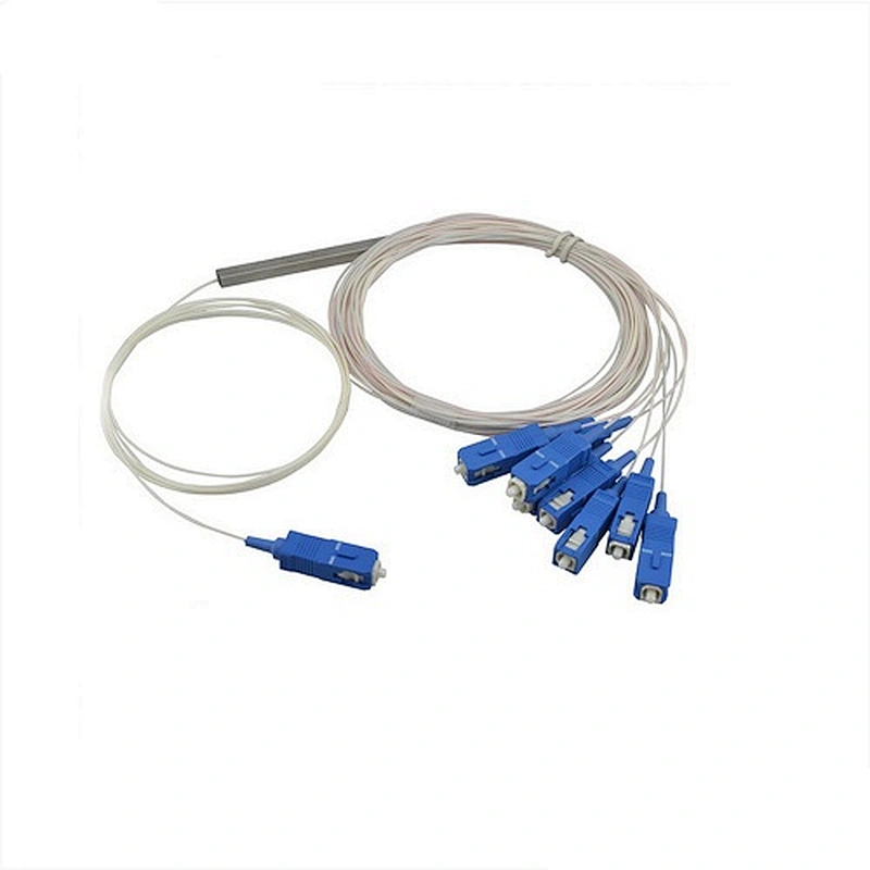 1x8 0.9mm Fiber Optical Steel Type PLC Splitter
