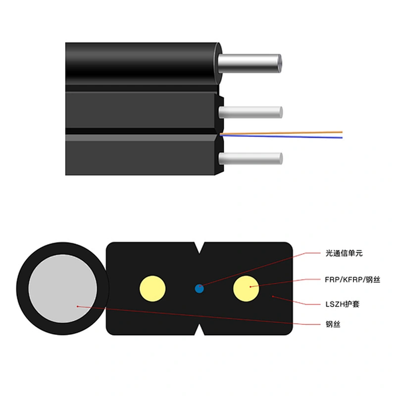 FTTH self-supported drop cable GJYXCH LSZH with FRP  and Steel wire strength member