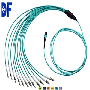 MTP (MPO) To LC OM3, OM4,Multimode,50/125µm,8/12/24/48 Core Breakout Fan out Plenum Fibre Trumk Cables