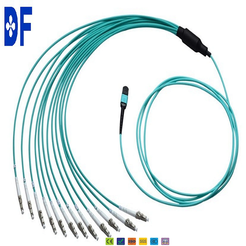 MTP (MPO) To LC OM3, OM4,Multimode,50/125µm,8/12/24/48 Core Breakout Fan out Plenum Fibre Trumk Cables