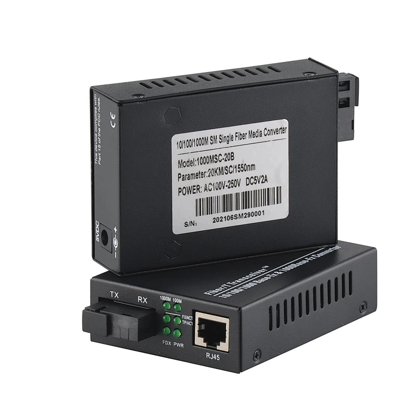 10/100/1000M SC Single Fiber 1310/1550nm Media Converter