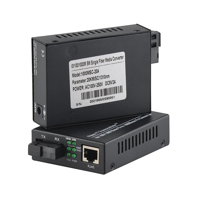 10/100/1000M SC Single Fiber 1310/1550nm Media Converter