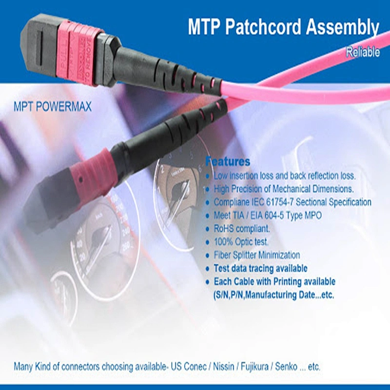 12/24/48/96/144cores LC/SC/ST/FC MPO/MTP Trunk Cable Jumper Fiber Optic Patchcord