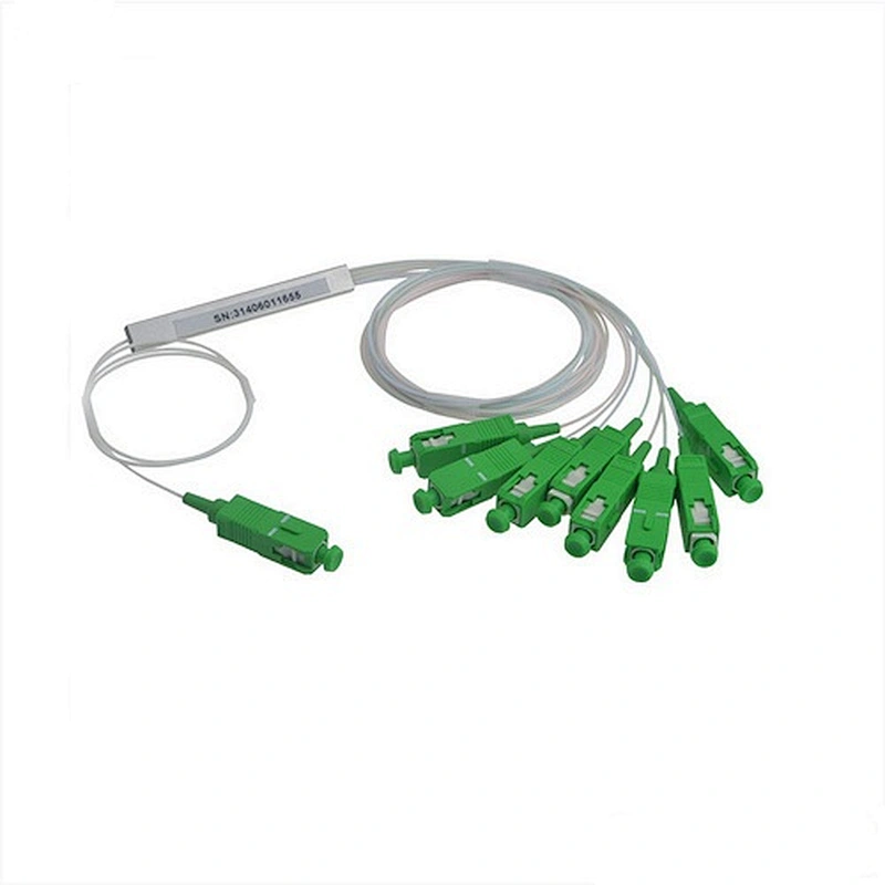 1x8 0.9mm Fiber Optical Steel Type PLC Splitter