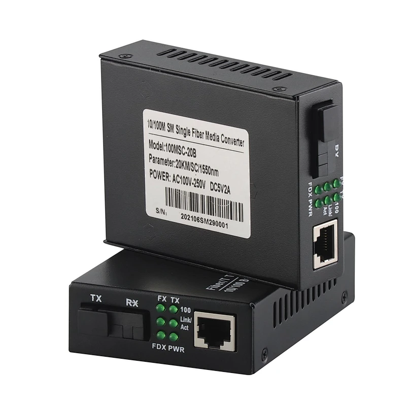 Fast Ethernet 10/100M SC Dual Fiber Media Converter