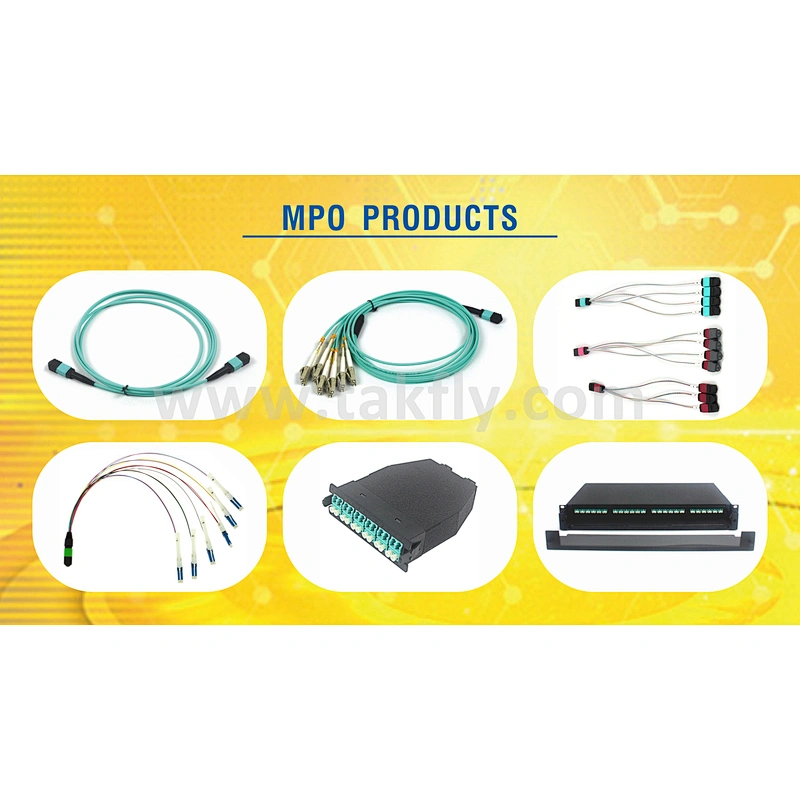 Customized MPO/MTP®-24 Cassette, 24 Fibers OM4 Multimode, Type A, MTP® to12x LC Duplex (Aqua), 0.35dB max
