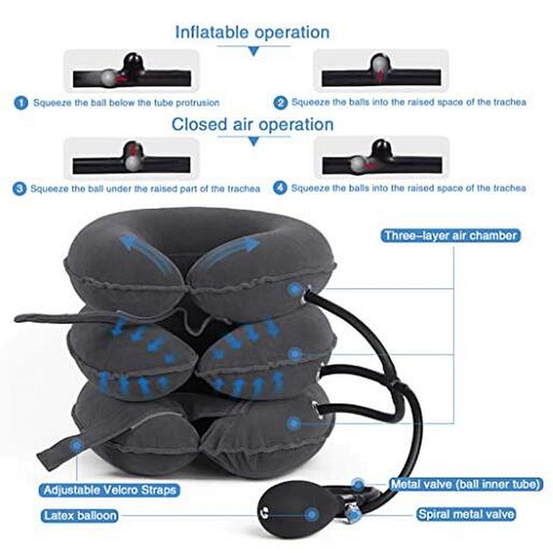 Inflatable neck pillow