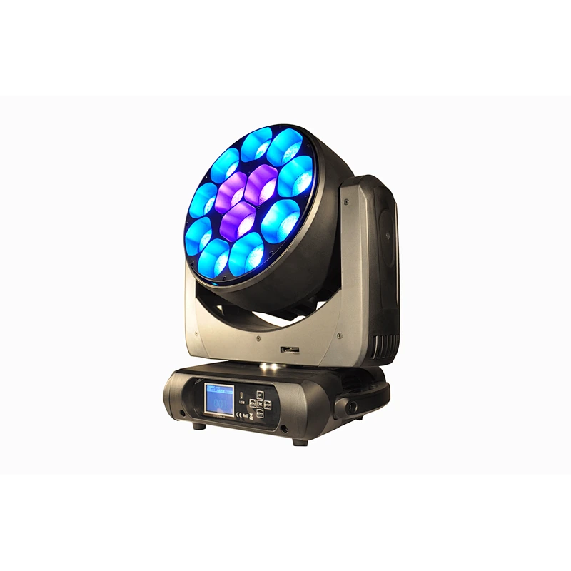 12x40w rgbw zoom bee eye led zoom rotating head wash moving head light