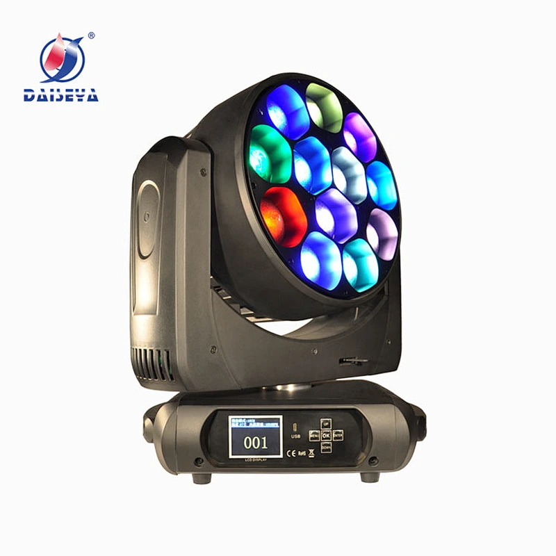 High Power 40W*12PCS Zoom moving head stage light with dot matrix