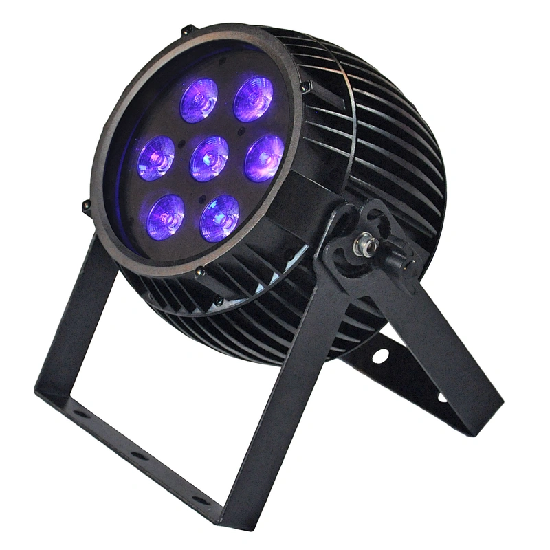 LED rechargeable par can 7pcs*12W RGBWAWUV 6-in-1