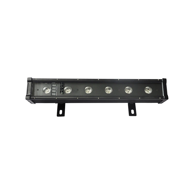 IP65 Outdoor 6pcs*12w rgbaw+uv 6in1Battery Powered Wireless Wall Washer Bar Up Light