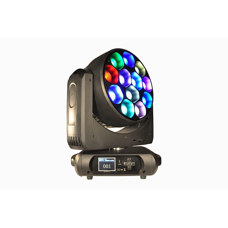 12x40w rgbw zoom bee eye led zoom rotating head wash moving head light