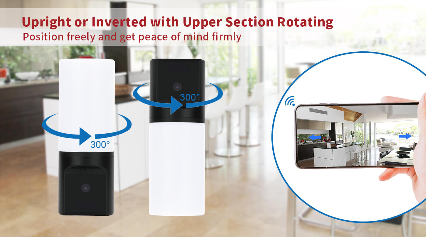 Aishine Tuya Wall Lamp Wi-Fi Camera EL-TY017 Tuya WiFi security camera product detail image