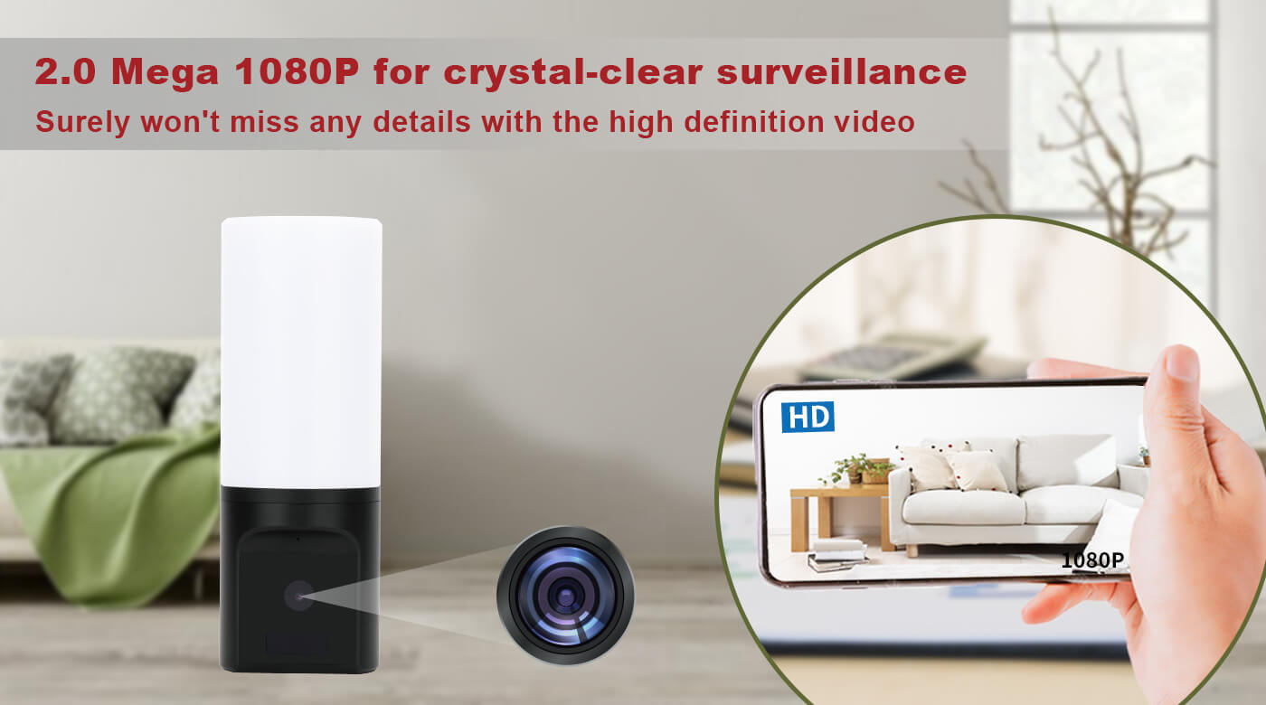 Aishine Tuya Wall Lamp Wi-Fi Camera EL-TY017 Tuya WiFi security camera product detail image