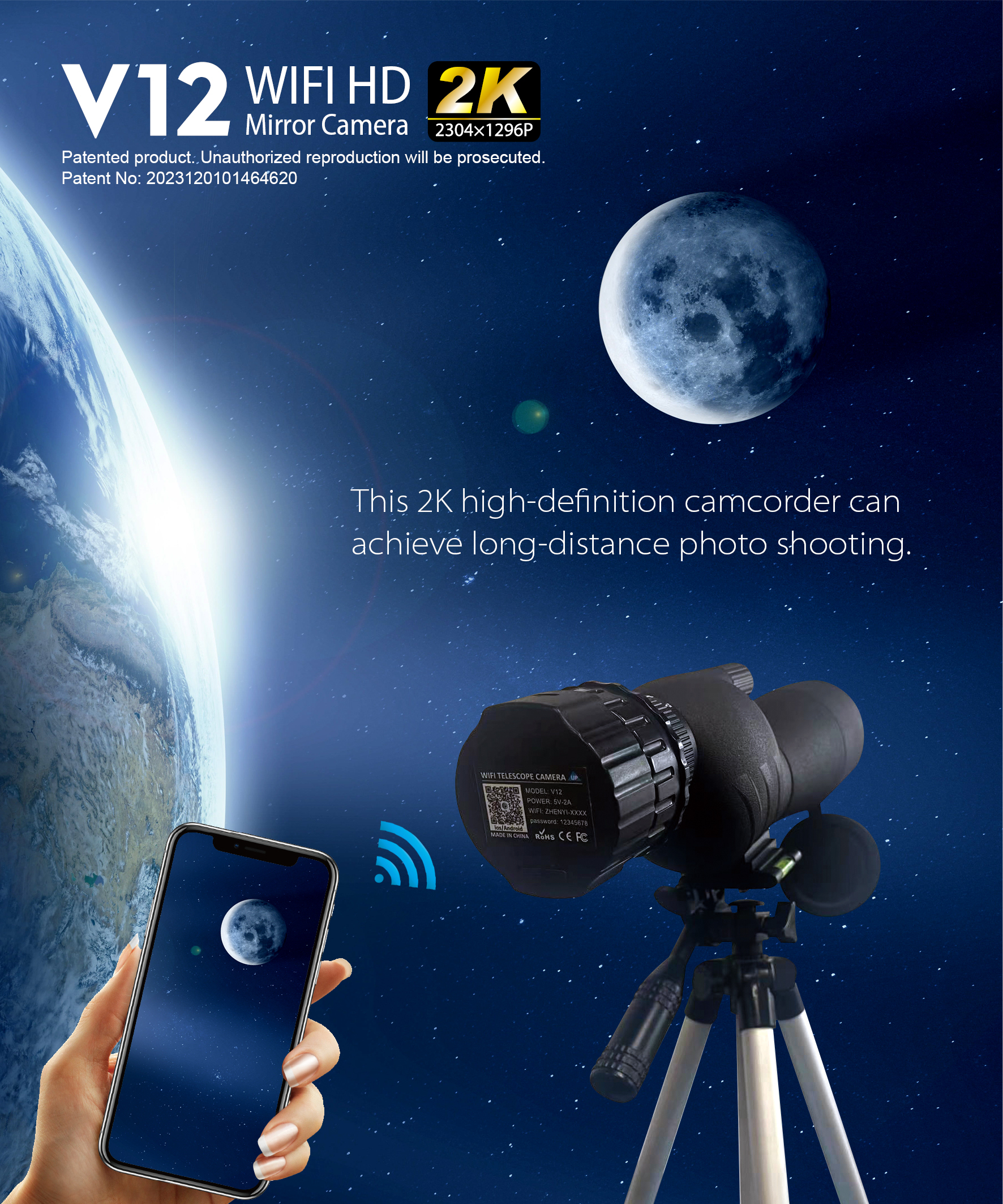 2K WiFi HD Telescope Camera