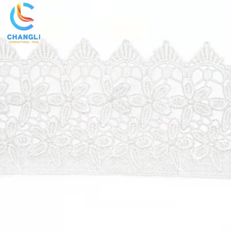 White transparent multi-flower lace