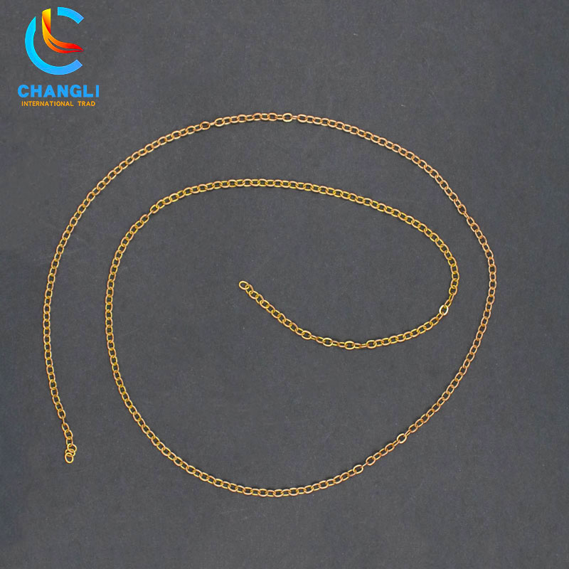 Ordinary round imitation gold necklace