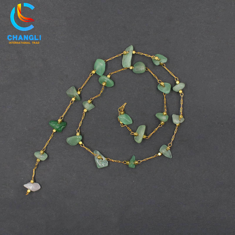Emerald Stone Imitation Gold Necklace