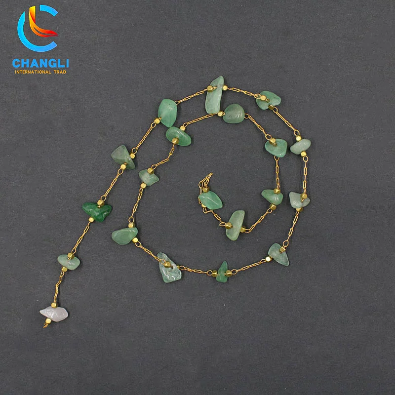 Emerald Stone Imitation Gold Necklace