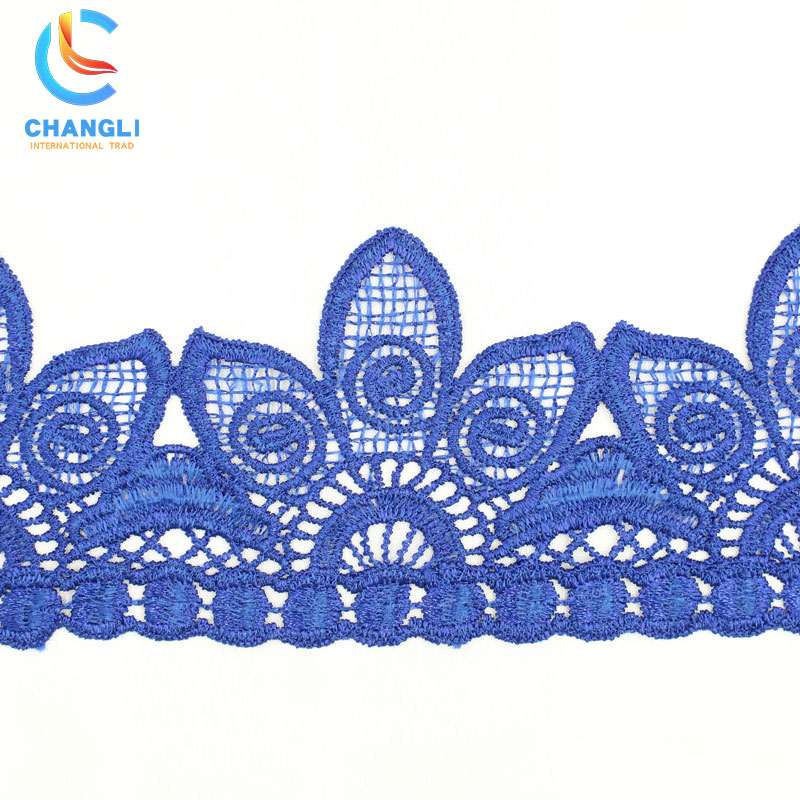 Blue peony petal-shaped lace