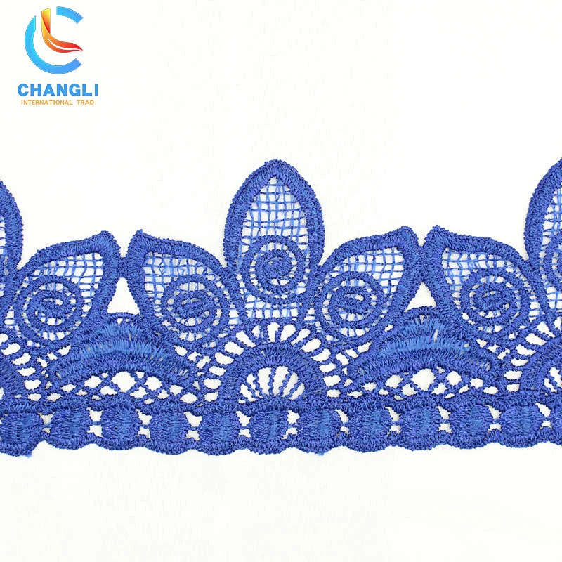 Blue peony petal-shaped lace