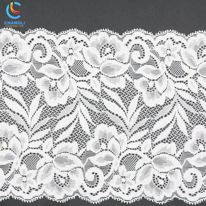 Transparent lace with flowers and leaves