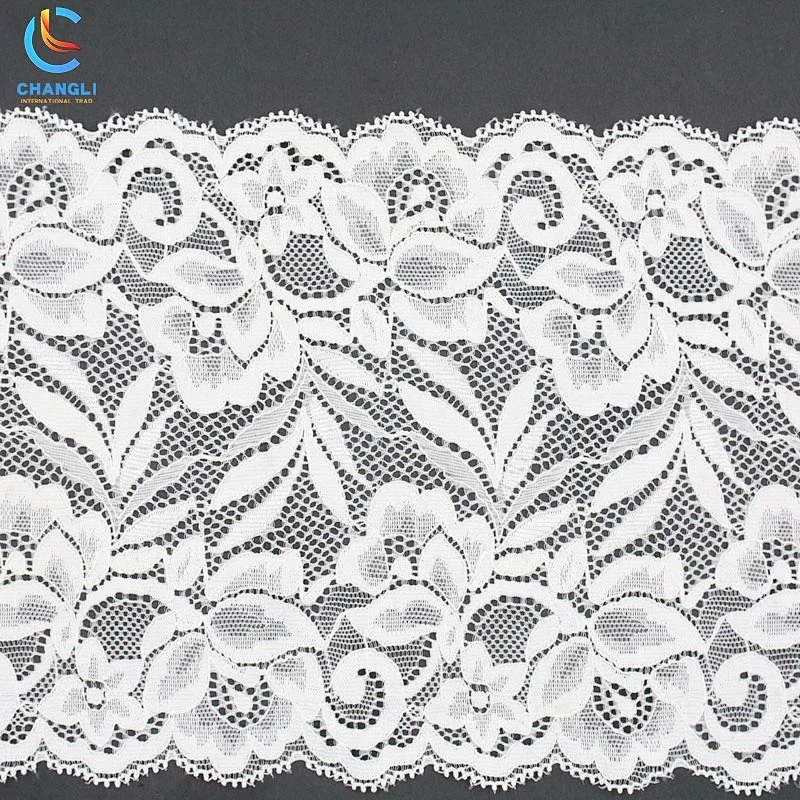 Transparent lace with flowers and leaves