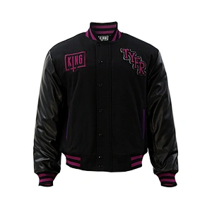 zip leather baseball jacket for men