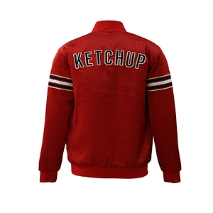 custom red satin baseball bomber jacket school baseball jacket
