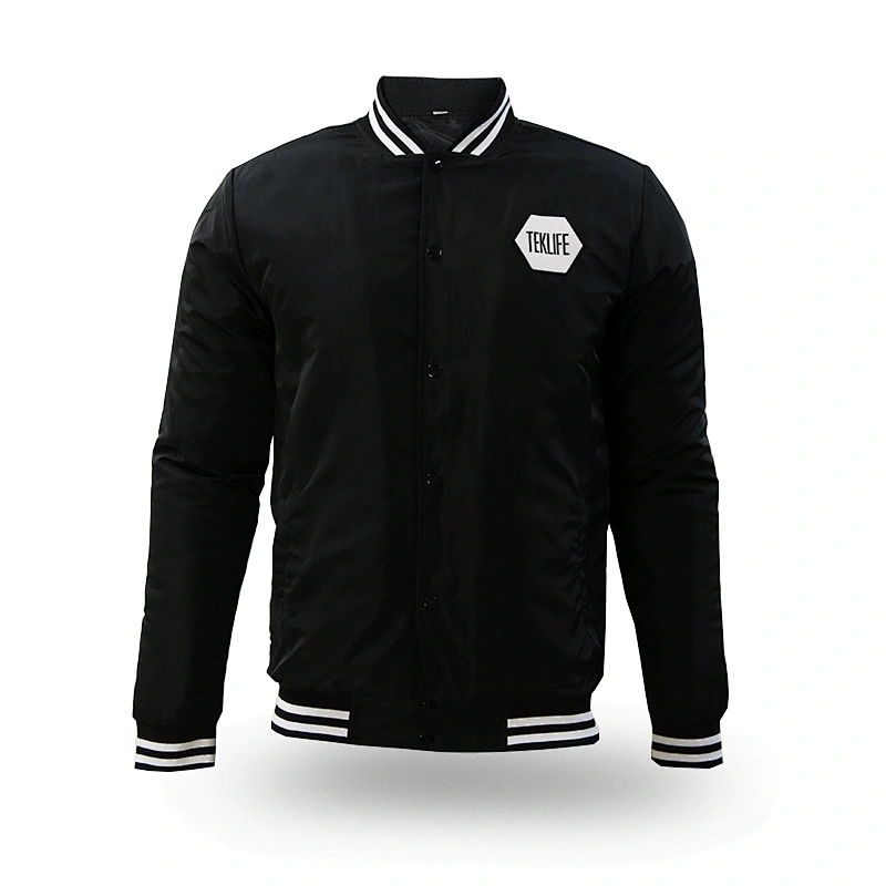 OEM Service Mens Custom Satin Embroidered Baseball Bomber Jacket