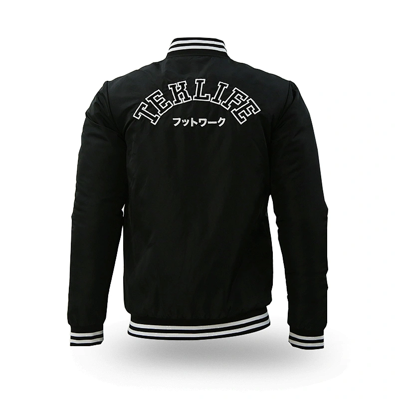 OEM Service Mens Custom Satin Embroidered Baseball Bomber Jacket