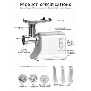 2021Best Selling  Luxury Sausage Stuffer Vegetable with Stainless High-Power 1800W Electric Meat Mincer for Kitchen