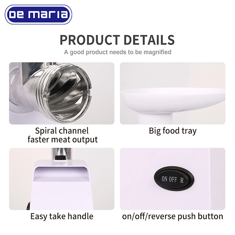 2021 Wholesale Portable 1200W white easy operation electric meat mincer with Accessories