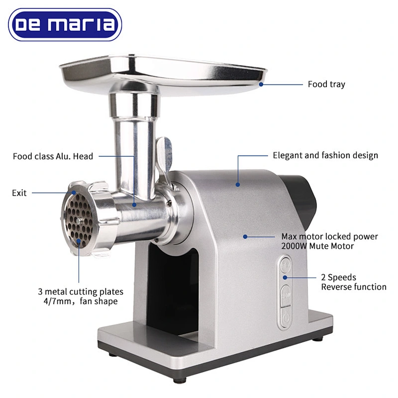 Demaria 2000W High Power DC Motor Electric Meat Grinder