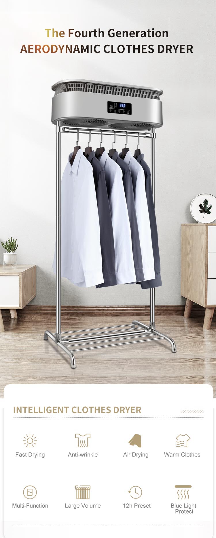 Electric indoor clothes airer