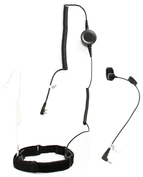 dual PTT throat microphone headset