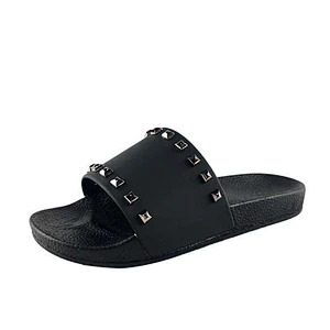 Greatshoe new style custom slides lady sandals,low price latest women black sandals designs