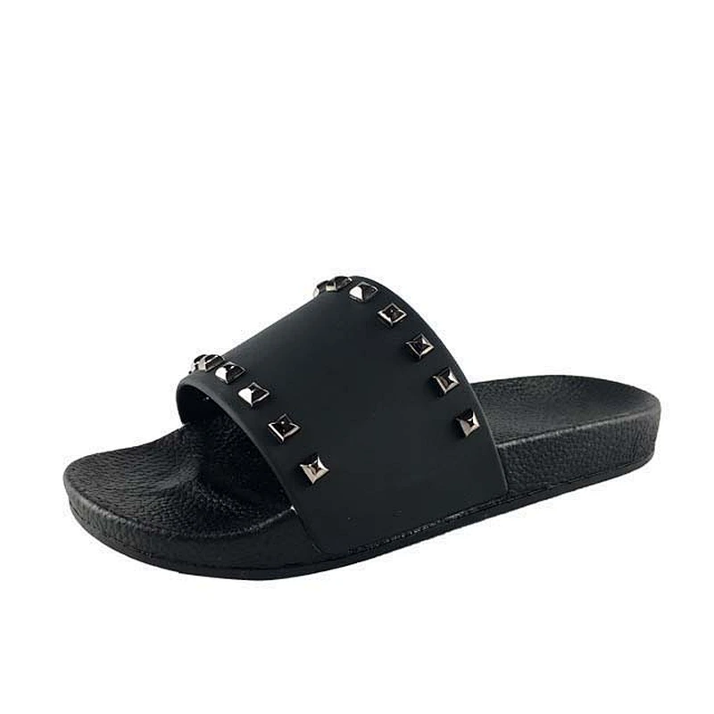 Greatshoe new style custom slides lady sandals,low price latest women black sandals designs