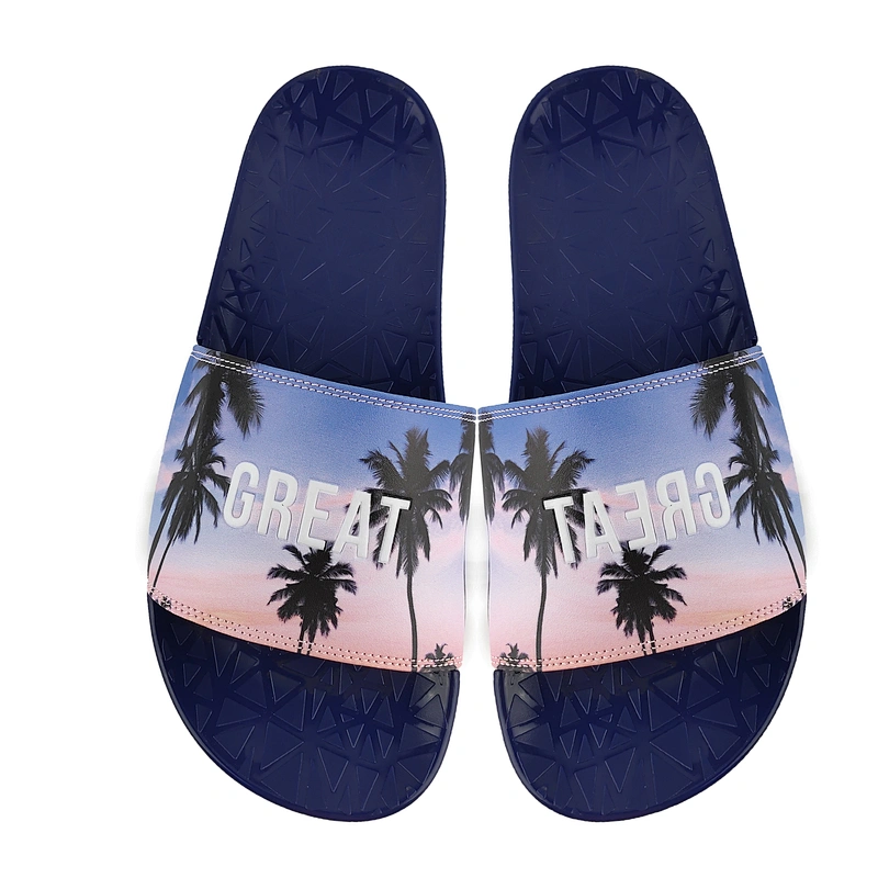Greatshoe lightweight anti slip fashion trend non-slip mens genuine leather slippers men sandals slipper pu