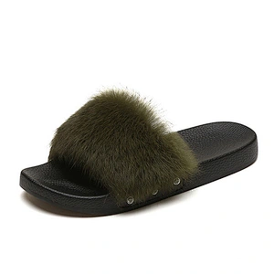 Greatshoe cheap winter faux fur slippers indoor ladies,women slide sandal slipper with fur