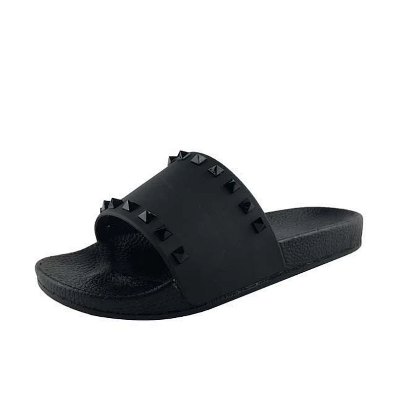 Greatshoe new style custom slides lady sandals,low price latest women black sandals designs