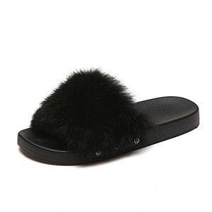 Greatshoe cheap winter faux fur slippers indoor ladies,women slide sandal slipper with fur