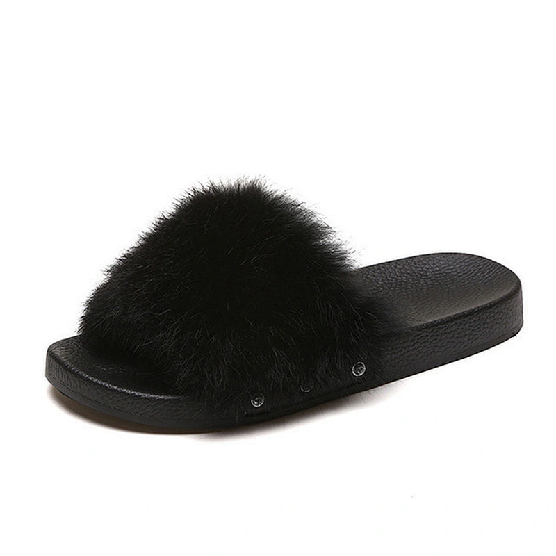 Greatshoe cheap winter faux fur slippers indoor ladies,women slide sandal slipper with fur