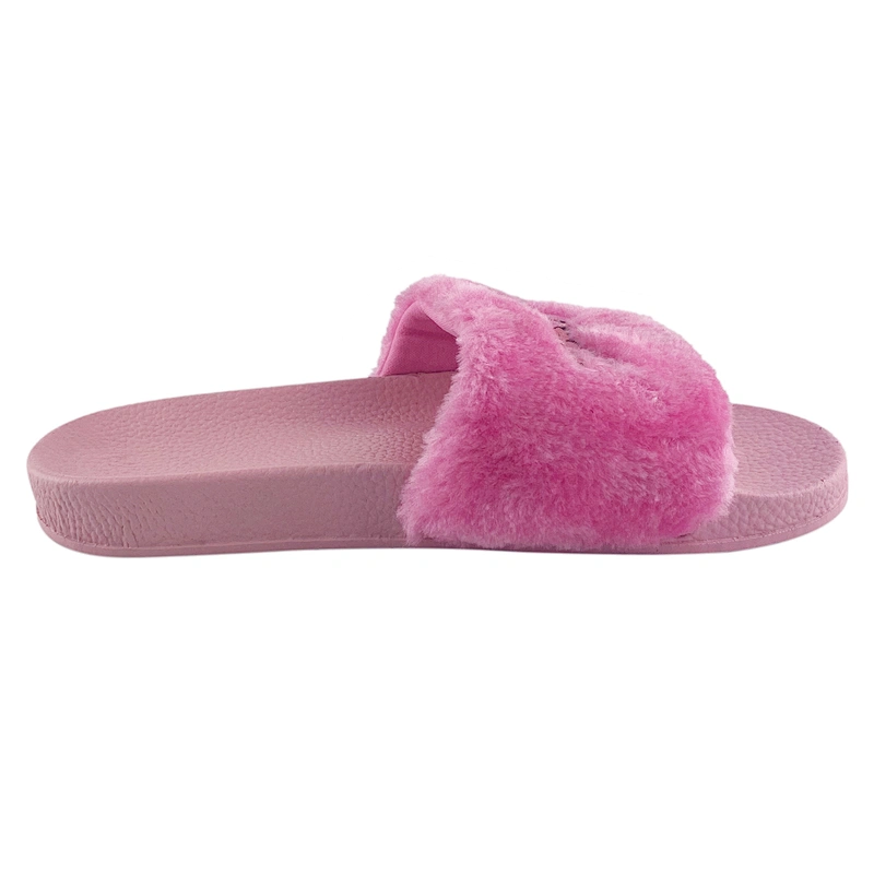 Greatshoe Ladies Fur Slide Sandals Slippers,Faux Fur Slides Slipper Furry Plush Slippers Women