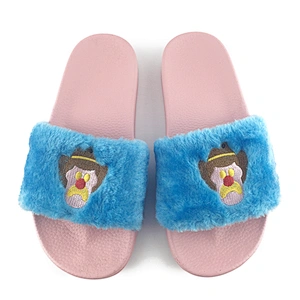 Greatshoe winter women sandal,pink faux fur slides,custom fur slippers