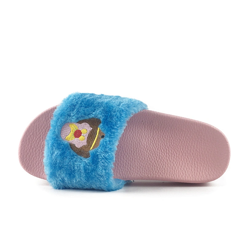 Greatshoe winter women sandal,pink faux fur slides,custom fur slippers