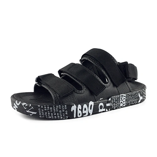 Greatshoe men's flat walking casual magic stick outdoor mesh leisure sports sandals
