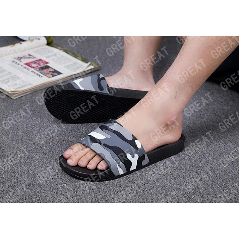 Greatshoe factory price hotel camouflage house slippers men slides sandals
