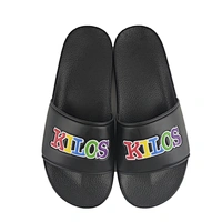 Greatshoe latest design mens pvc sandals men slides black custom logo men slide custom sandal