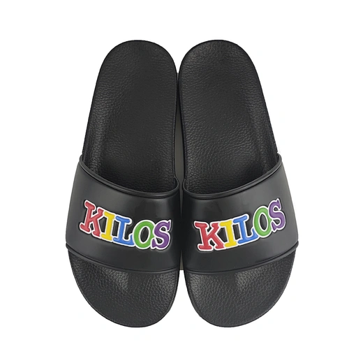 Greatshoe latest design mens pvc sandals men slides black custom logo men slide custom sandal